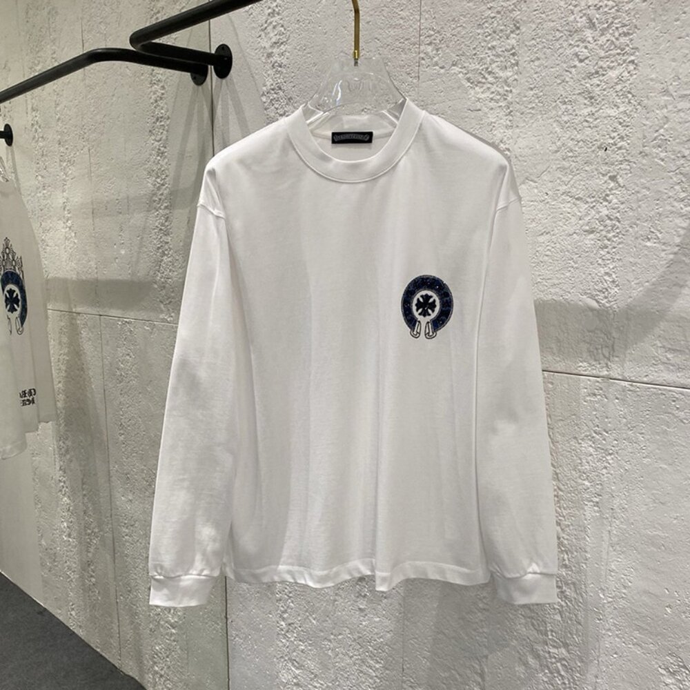 Chrome Hearts Blue Print Short-Sleeved Shirt With White Detailing